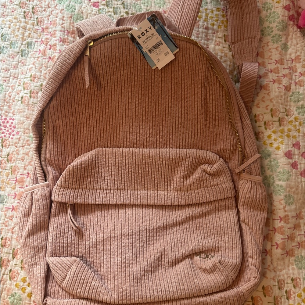Roxy Ribbed Corduroy Backpack in Blush Pink